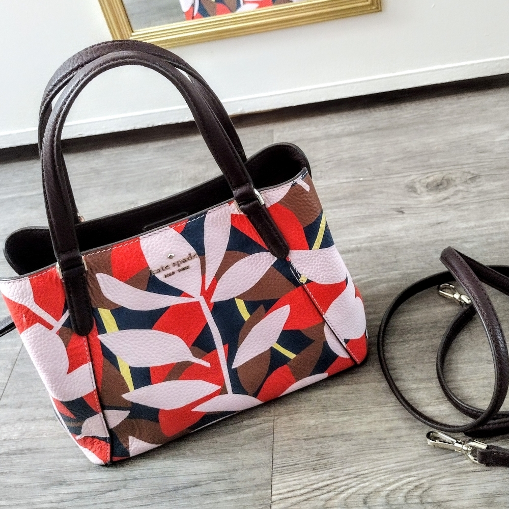 Like new, Kate Spade, Multi Colored, Floral Leather Satchel